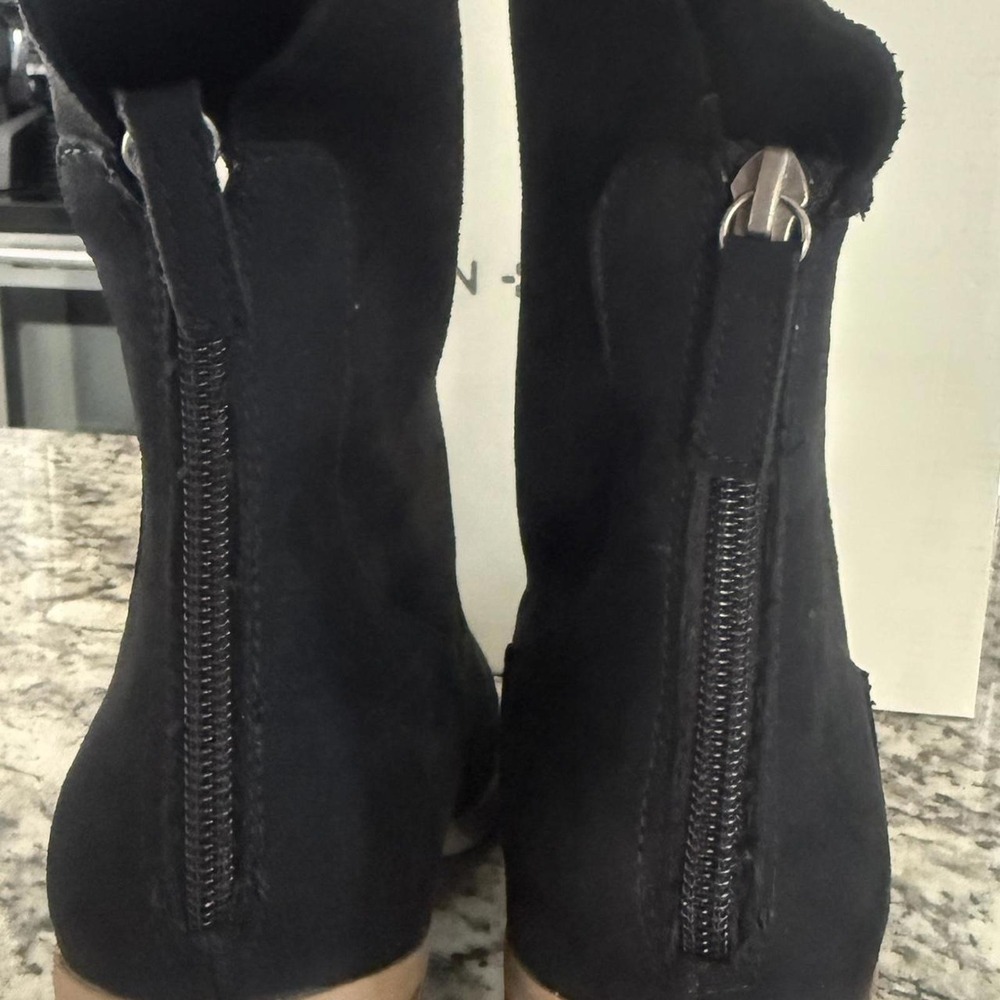 Sun + Stone Womens‎ Black Block Heel Ankle Boots Size 9.5 Back Zip Booties - Picture 6 of 6